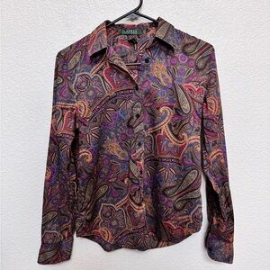 Lauren Ralph Lauren Paisley Multicolor Blouse Women’s S